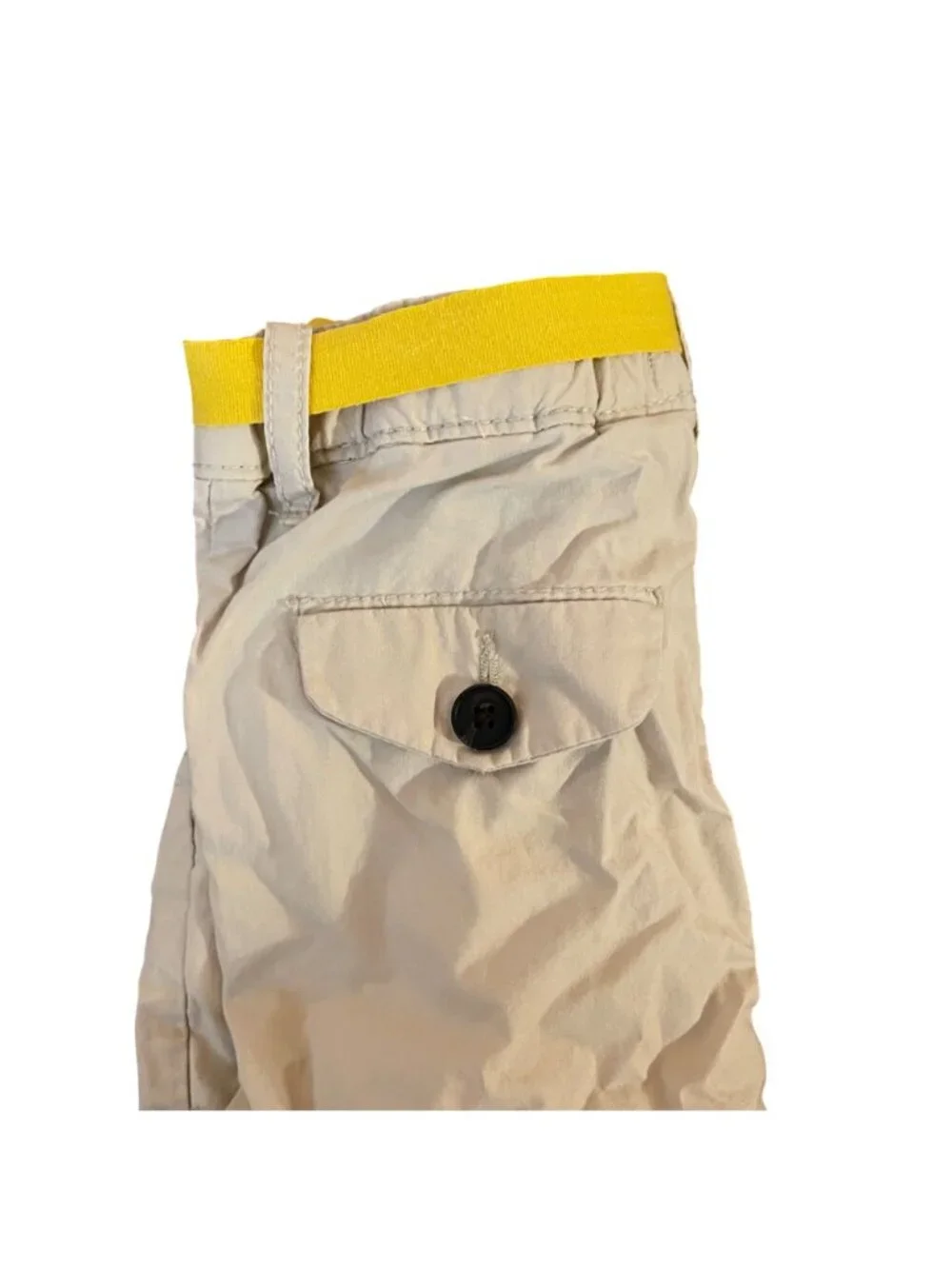 OshKosh Beige Girls Cotton Pants W/ Yellow Belt Size 5
